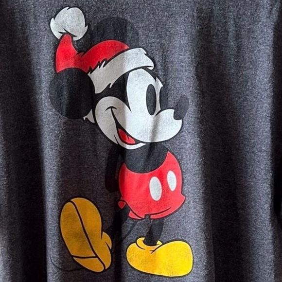 Mickey Mouse Christmas T-Shirt Gray Delta Pro Weight Vintage XL - Picture 2 of 3